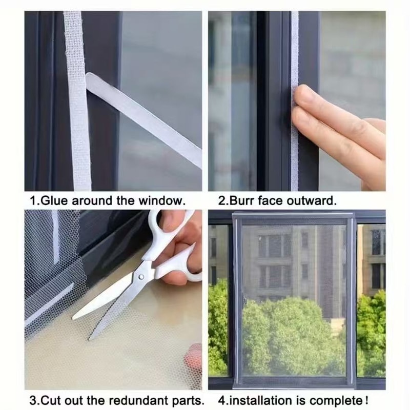 Self Adhesive Window Screen Mosquito Screen Removable Insect Mesh