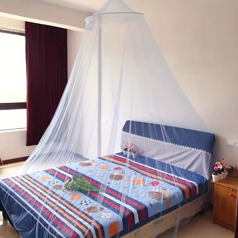 White Mosquito Net Bed Canopy with Zipper for Indoor and Outdoor Insect Protection
