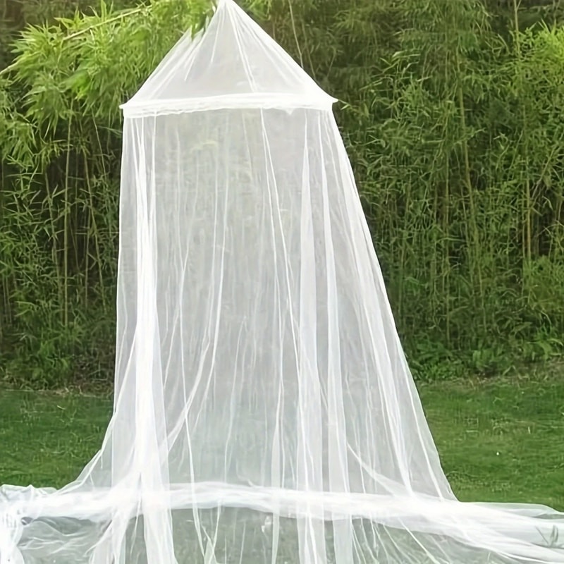 White Mosquito Net Bed Canopy with Zipper for Indoor and Outdoor Insect Protection