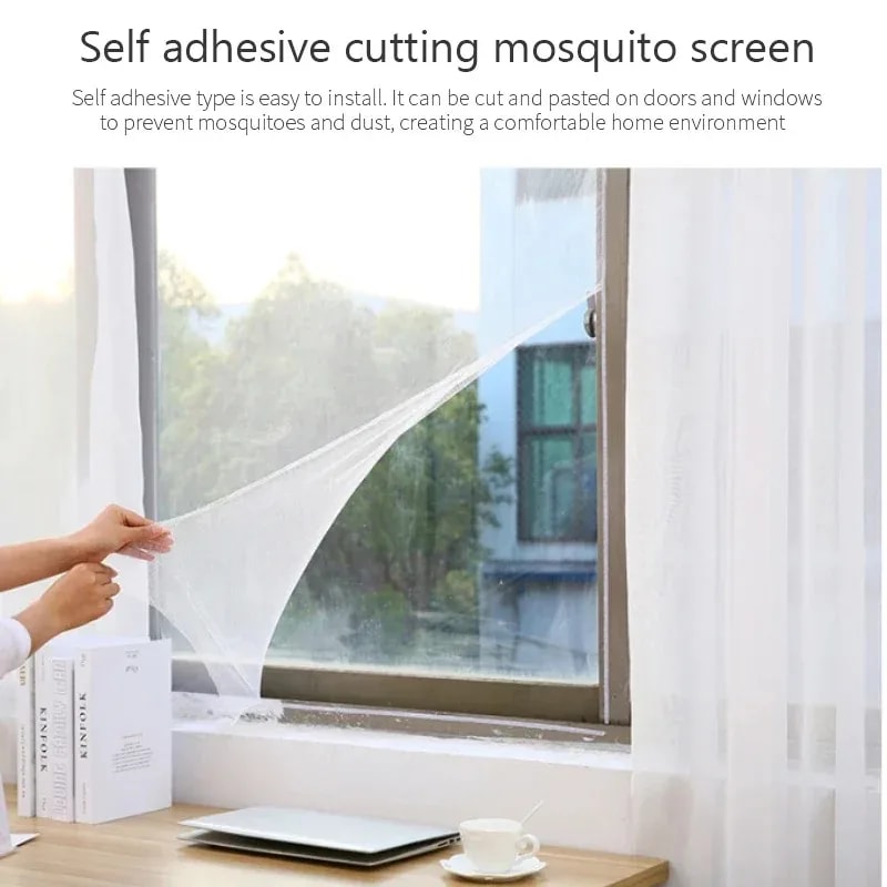 Self Adhesive Mosquito Net Window Screen No Drill Insect Mesh 4