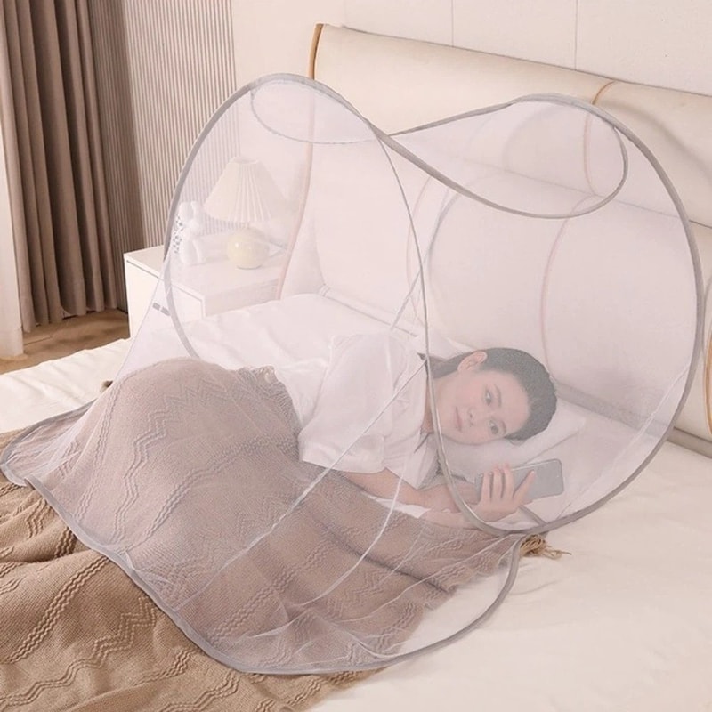 Foldable Mosquito Net Face And Head Cover With Breathable Mesh Stand 0