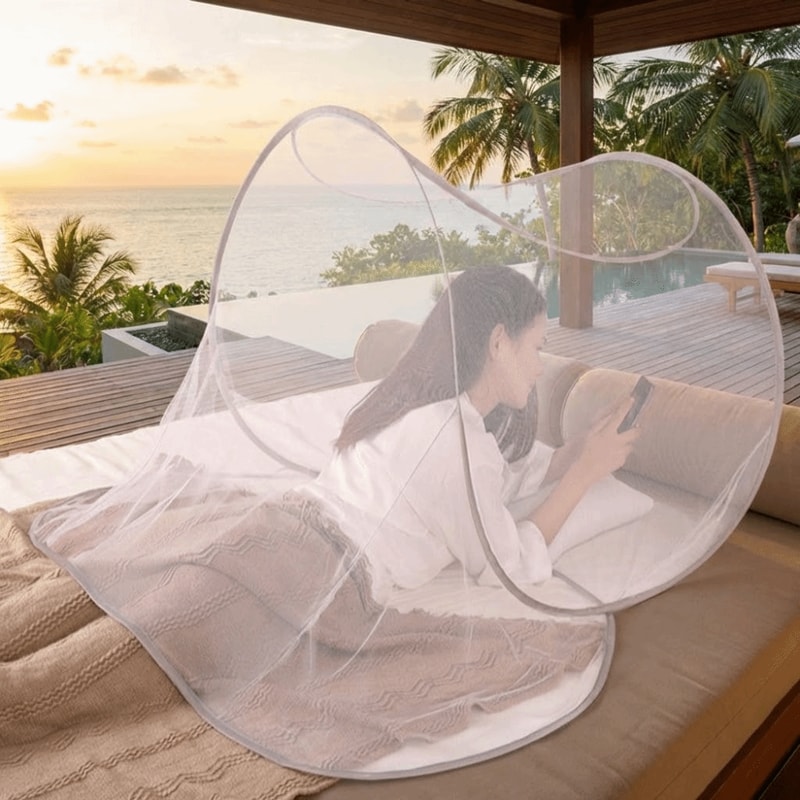 Foldable Mosquito Net Face And Head Cover With Breathable Mesh Stand 1