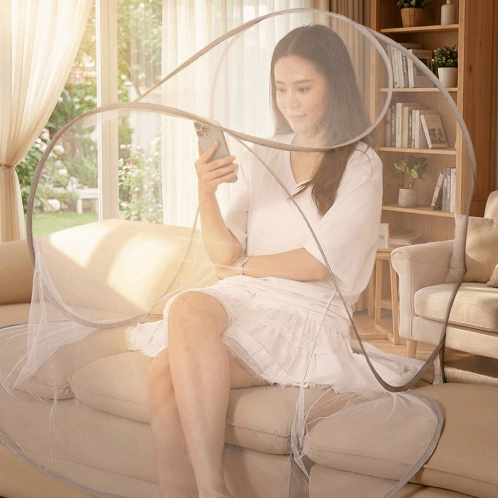 Foldable Mosquito Net Face And Head Cover With Breathable Mesh Stand 4