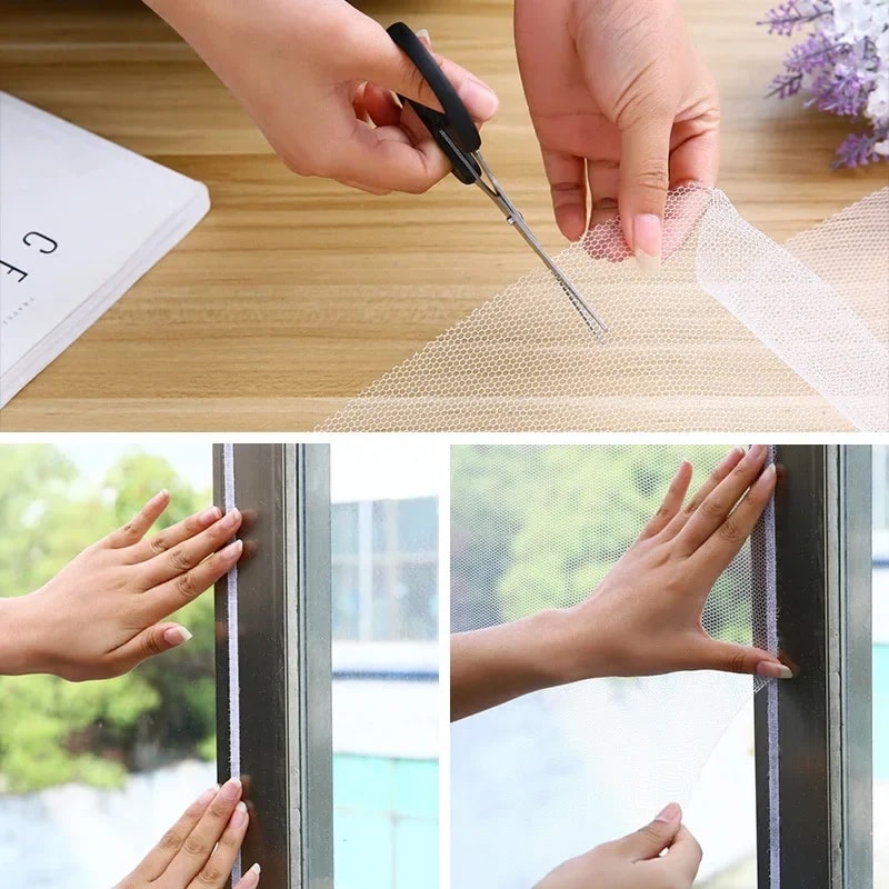 Self Adhesive Mosquito Net Window Screen Mesh DIY Bug Net Curtain