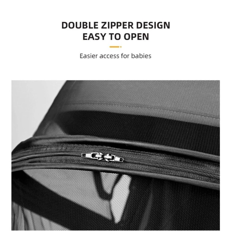 Dual Zipper Baby Stroller Mosquito Net Pushchair Bug Protection Cover