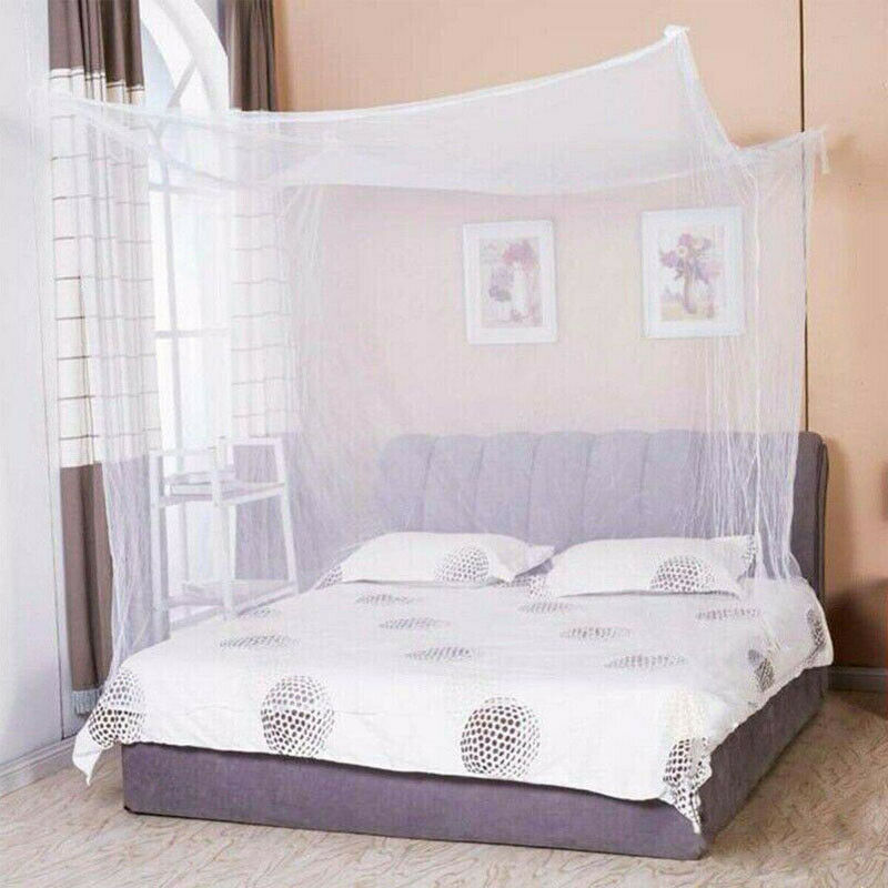 Mosquito Net Bed Canopy Four Corner Summer Bed Net For Peaceful Sleep 0