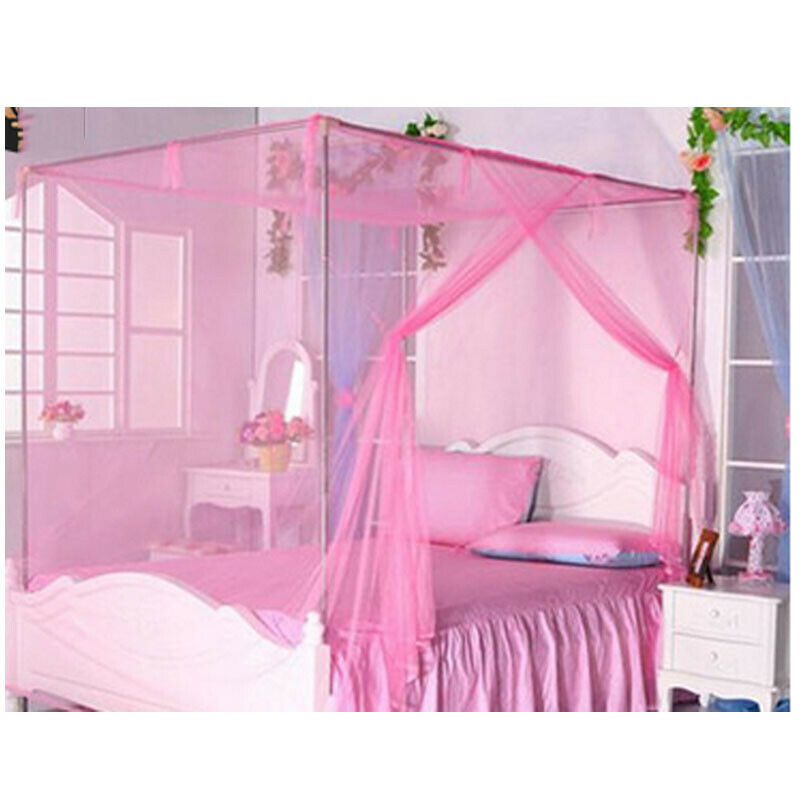 Mosquito Net Bed Canopy Four Corner Summer Bed Net For Peaceful Sleep 2