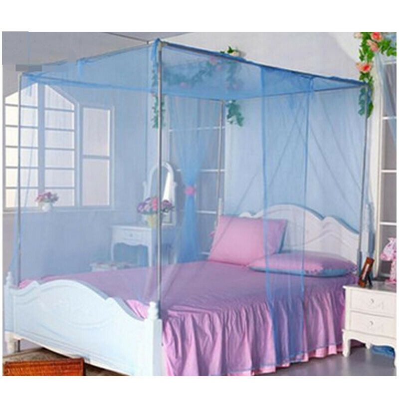 Mosquito Net Bed Canopy Four Corner Summer Bed Net For Peaceful Sleep 3