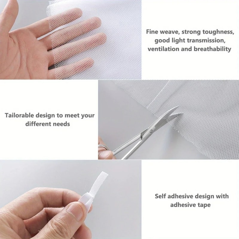 Self Adhesive Mosquito Window Screen Mesh For DIY Bug Protection 1