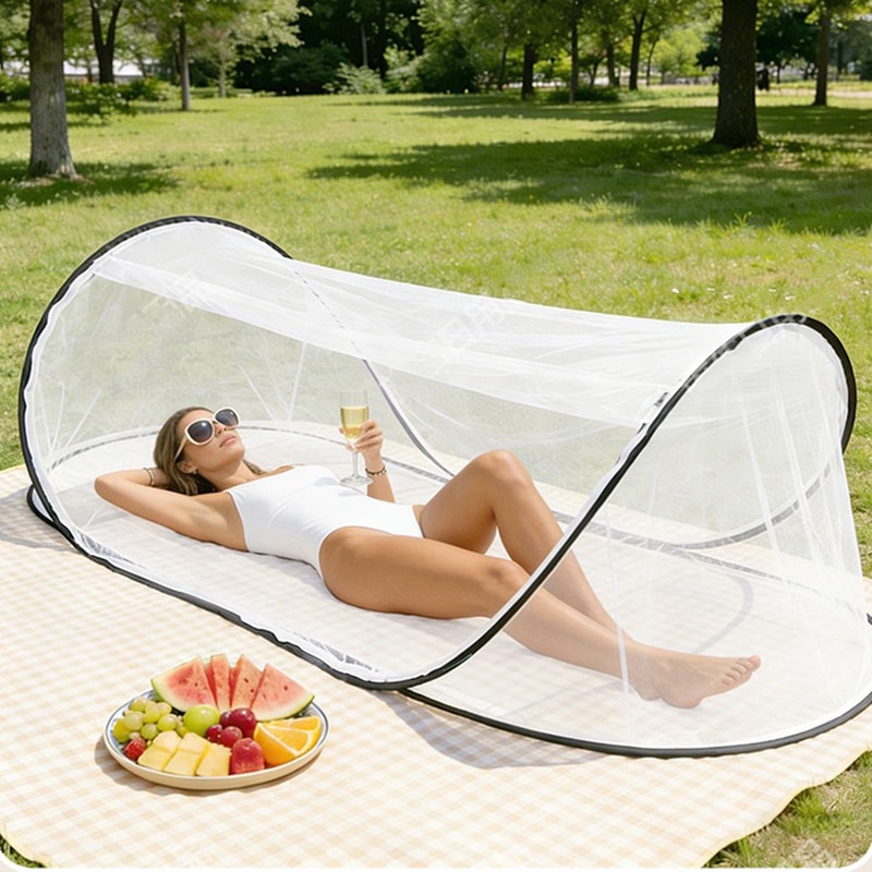Portable Foldable Mosquito Net for Bed Camping Travel and Dorm Use