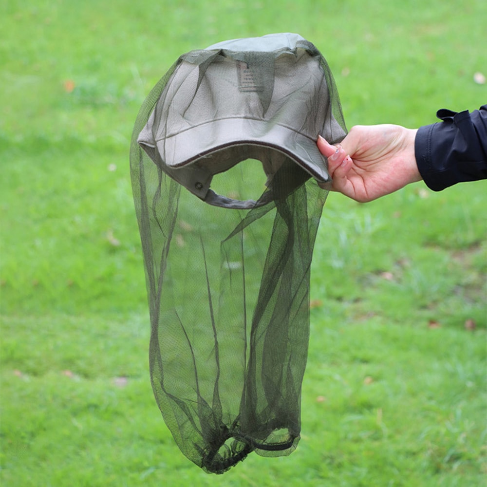 Outdoor Mosquito Head Net Hat Breathable Fishing Bug Mesh Hat 2