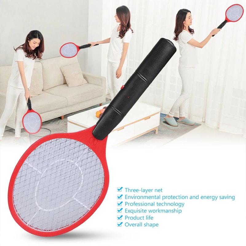 Cordless Electric Mosquito Swatter Battery Powered Bug Zapper Racket 3