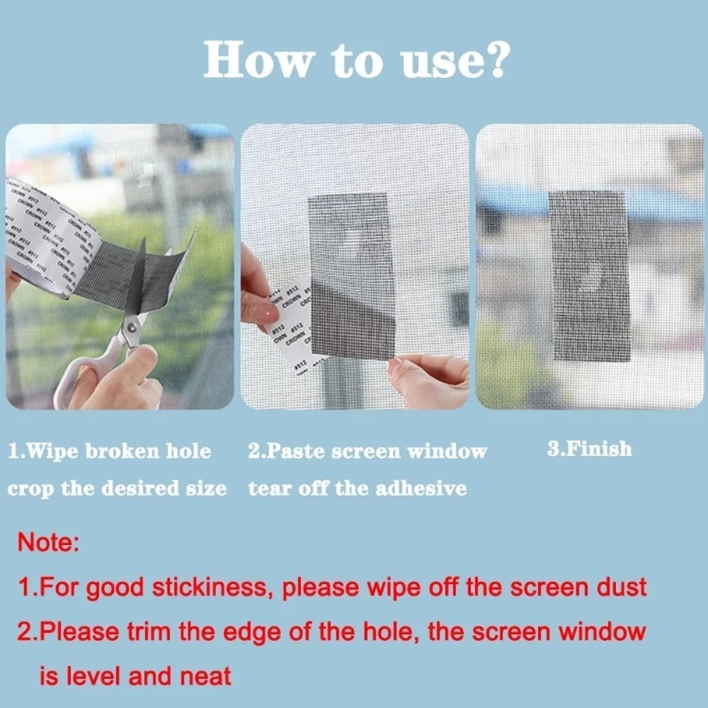 Premium Self Adhesive Mesh Patch Window Screen Repair Tape 2