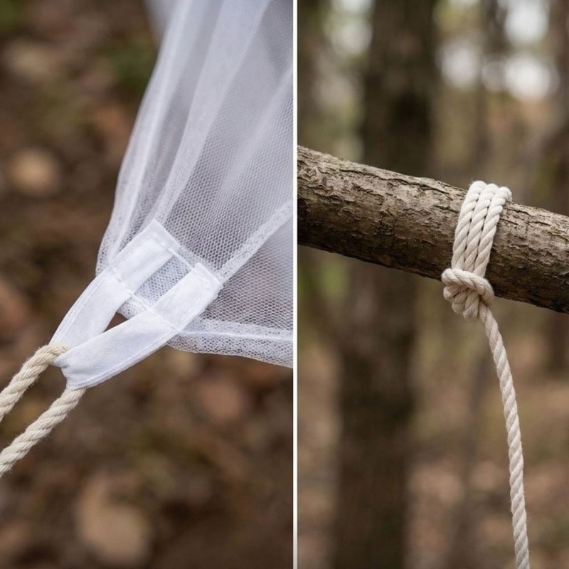 Pop Up Mosquito Net For Bed Camping Travel Breathable Mesh Curtain 1