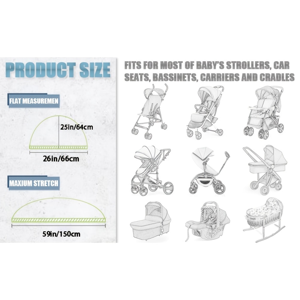 Full Face Baby Stroller Mosquito Net Breathable Insect Proof Mesh Cover 2