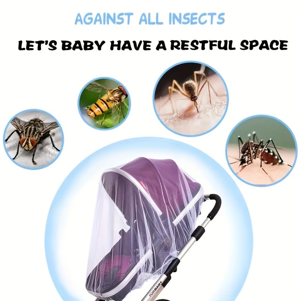 Full Face Baby Stroller Mosquito Net Breathable Insect Proof Mesh Cover 5