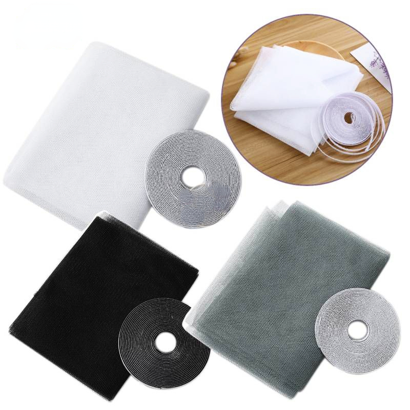 Easy Fit Mosquito Window Net DIY Window Screen With Adhesive Tape 0
