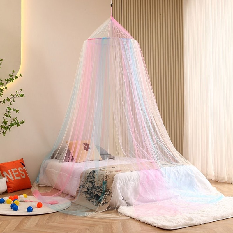 Rainbow Princess Bed Canopy Mosquito Net for Kids Room Decor