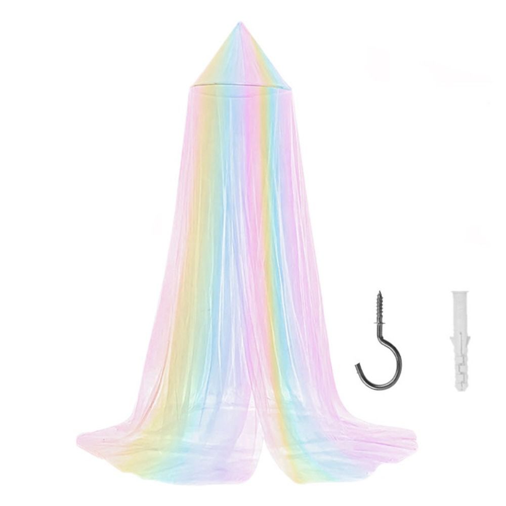 Rainbow Princess Bed Canopy Mosquito Net for Kids Room Decor