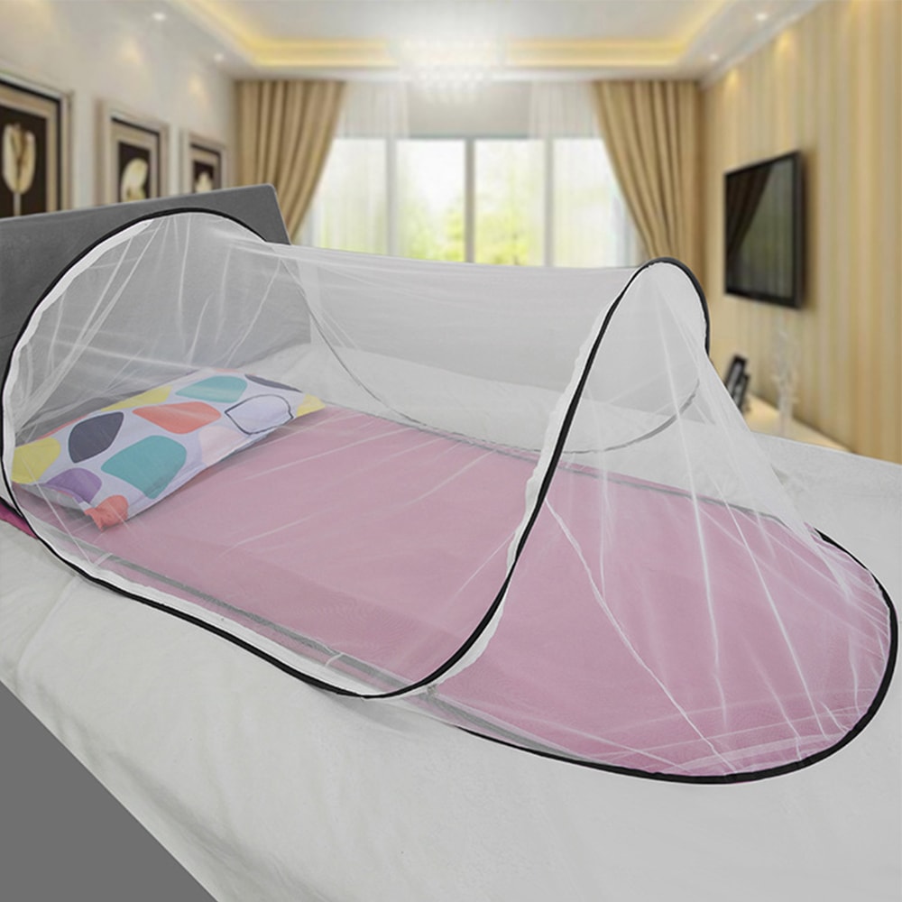 Pop Up Mosquito Net Tent with Zipper for Travel Camping and Bed