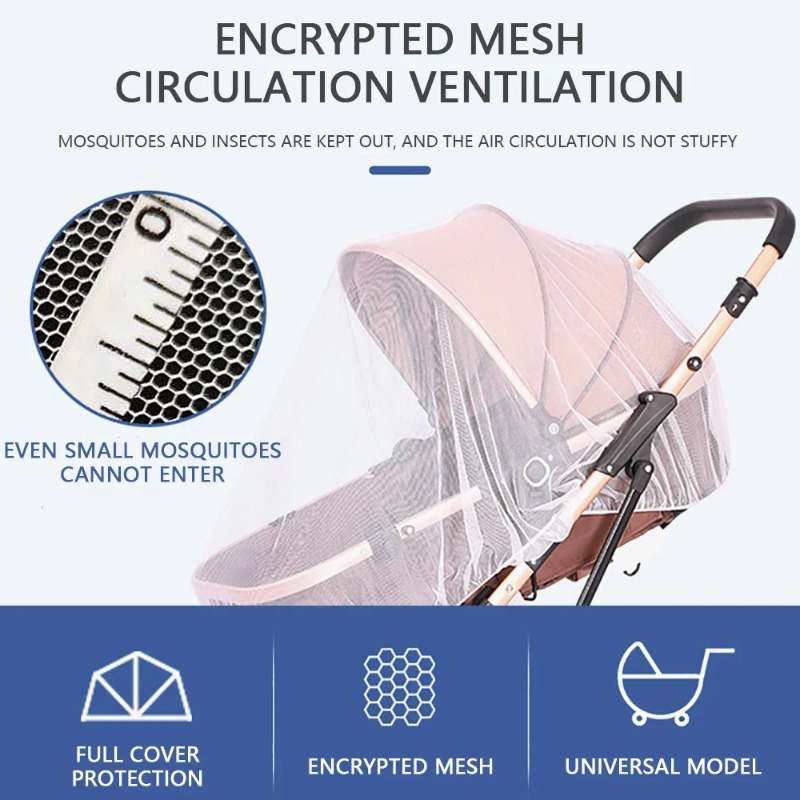 Baby Stroller Mosquito Net Breathable Bug Cover 2