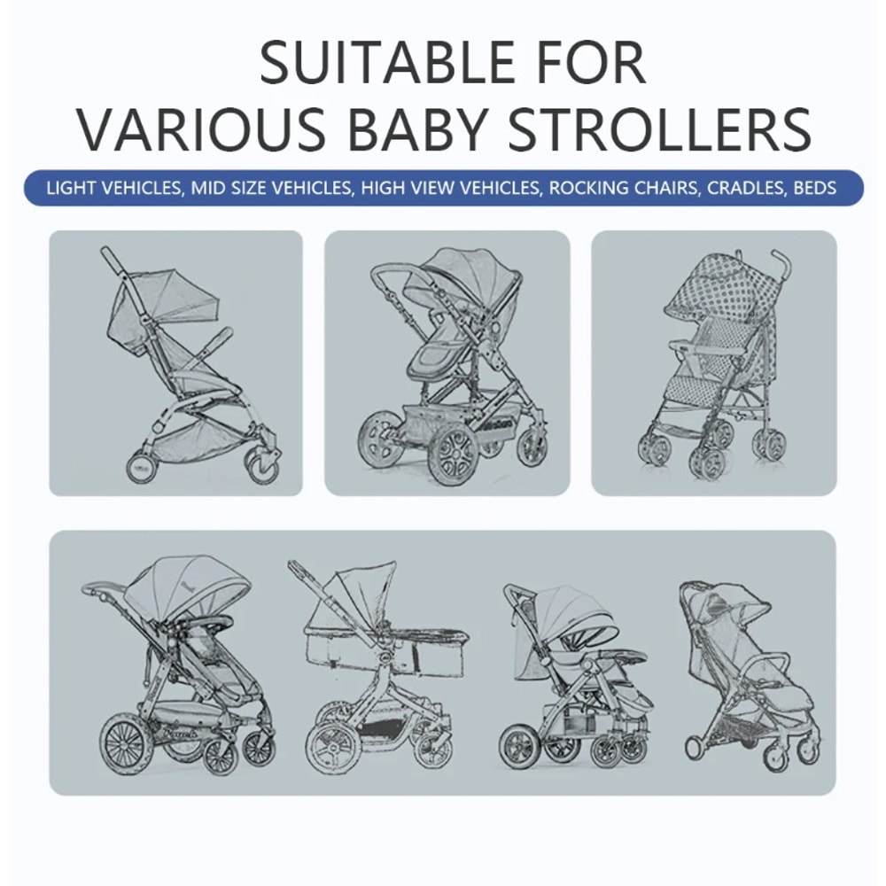 Baby Stroller Mosquito Net Breathable Bug Cover 5