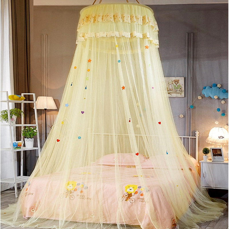 Lace Dome Bed Canopy Mosquito Net for Kids Nursery and Girls Room Decor