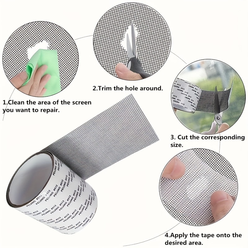 Durable Self Adhesive Window Screen Repair Tape Waterproof Insect Mesh Patch 2