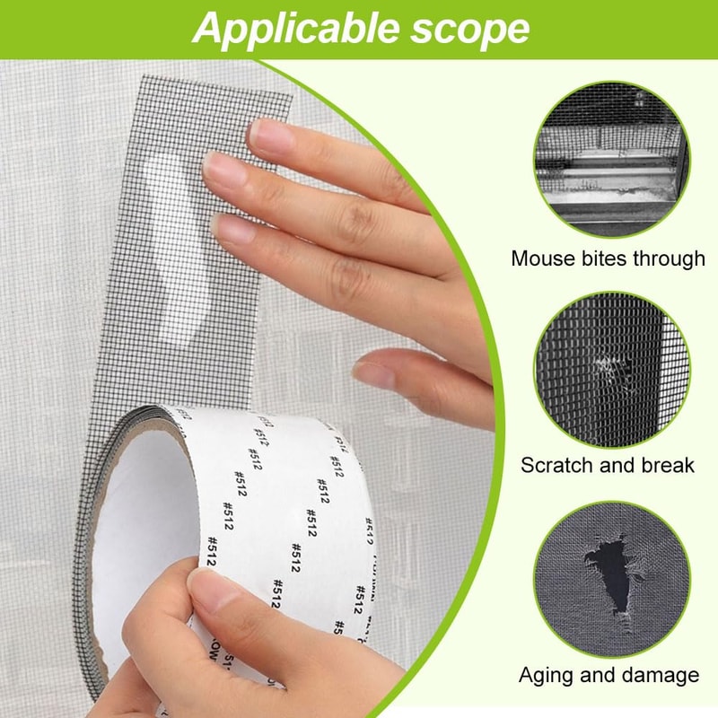 Durable Self Adhesive Window Screen Repair Tape Mesh Screen Patch 2