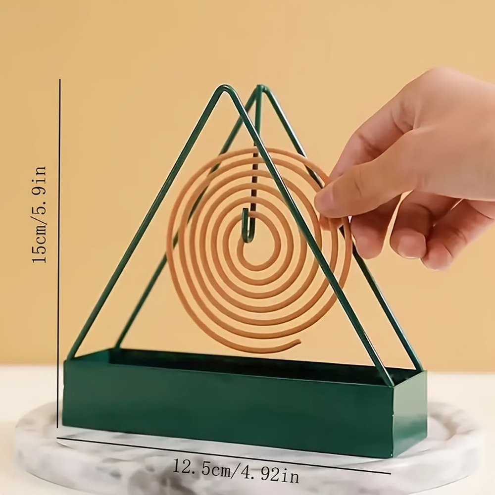 Triangular Iron Mosquito Coil Holder Ash Catcher Tray For Home And Patio 2