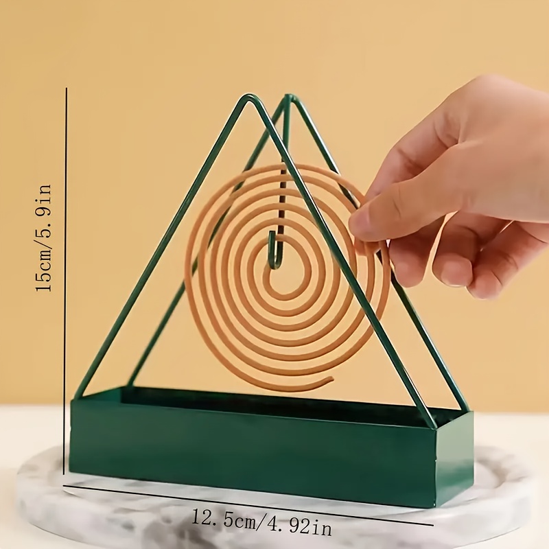 Triangular Iron Mosquito Coil Holder Ash Catcher Tray For Home And Patio 2