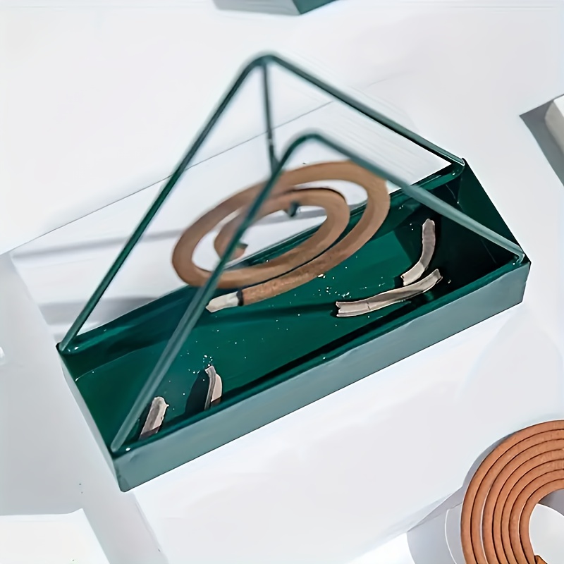 Triangular Iron Mosquito Coil Holder Ash Catcher Tray For Home And Patio 4
