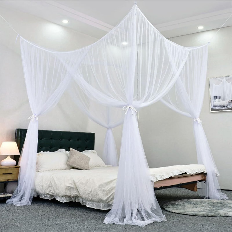 Floor To Ceiling Mosquito Net For Bed With Double Opening 4