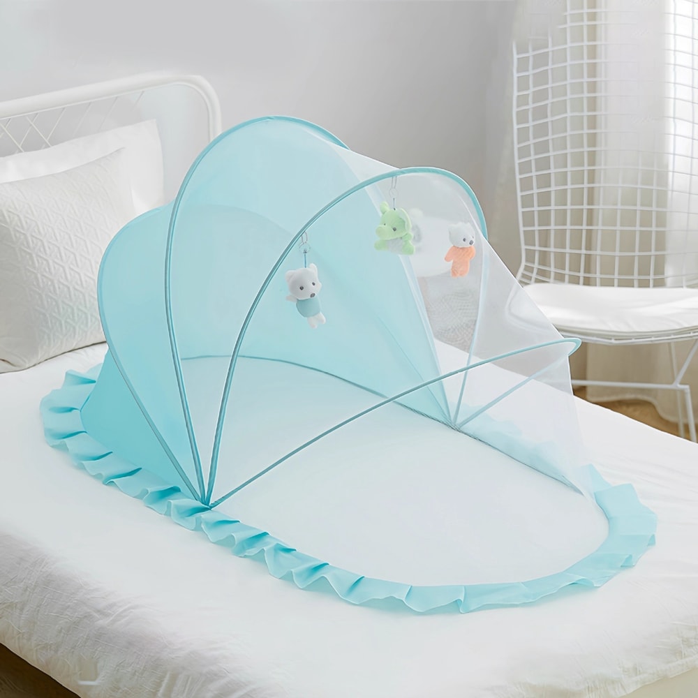 Foldable Baby Mosquito Net Crib Cover For Breathable Full Face Protection 0
