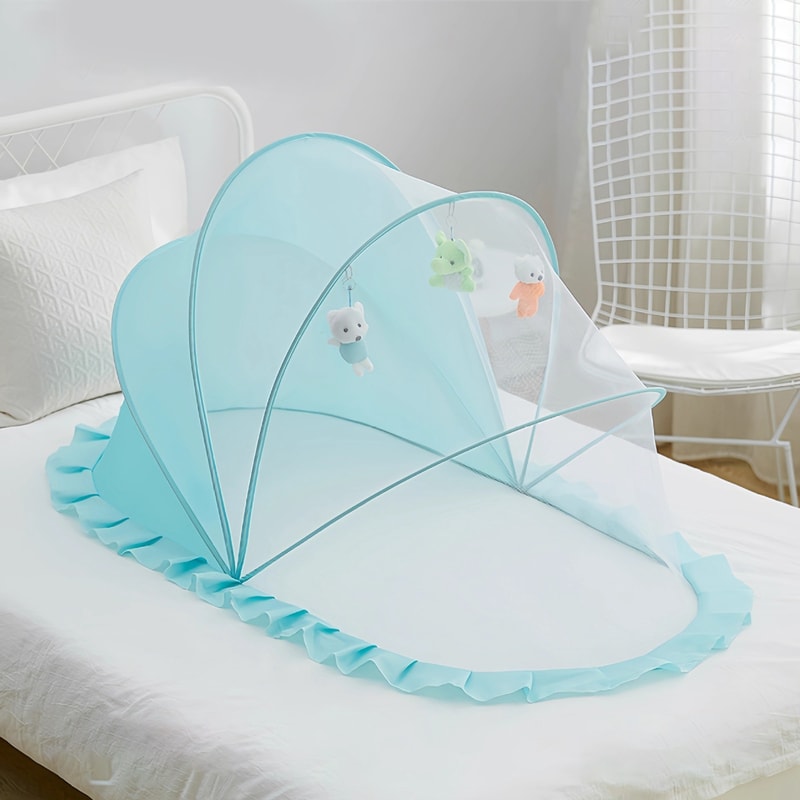 Foldable Baby Mosquito Net Crib Cover For Breathable Full Face Protection 0