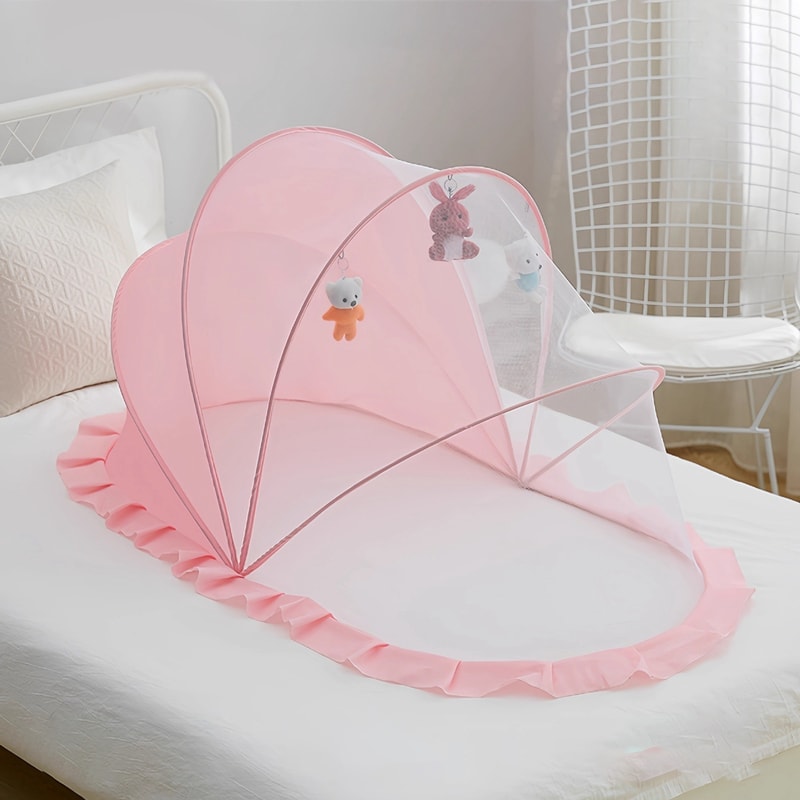 Foldable Baby Mosquito Net Crib Cover For Breathable Full Face Protection 3