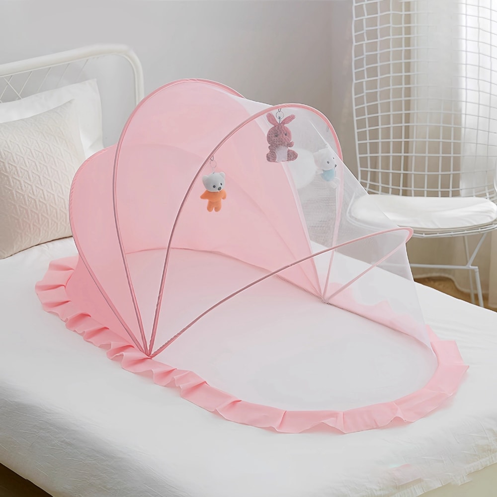 Foldable Baby Mosquito Net Crib Cover For Breathable Full Face Protection 6