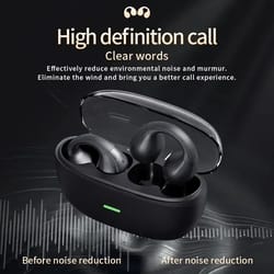 clip on open ear bluetooth headphones for calls sports and gaming