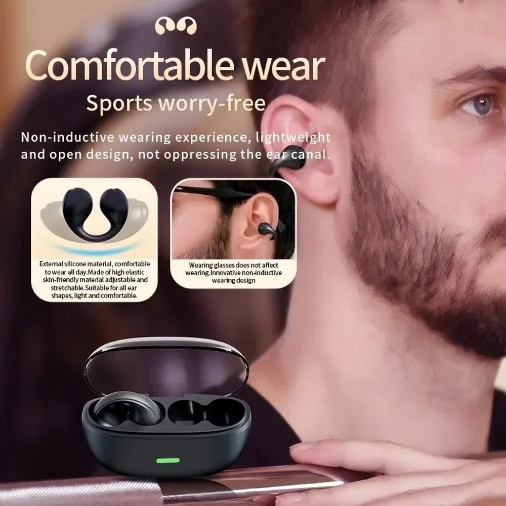 Clip On Open Ear Bluetooth Headphones For Calls Sports And Gaming 3
