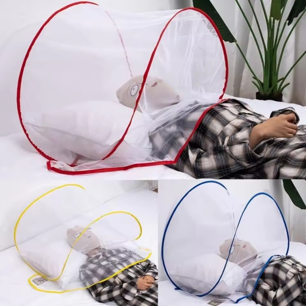Portable Mosquito Net Pop Up Folding Head And Face Cover For Bed Travel And Camping 0