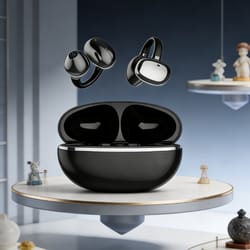 open ear wireless earclip earphones with bluetooth and enc calls
