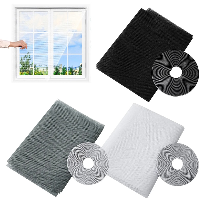 Self Adhesive Mosquito Window Net Mesh DIY Bug Screen For Fresh Air Protection 0