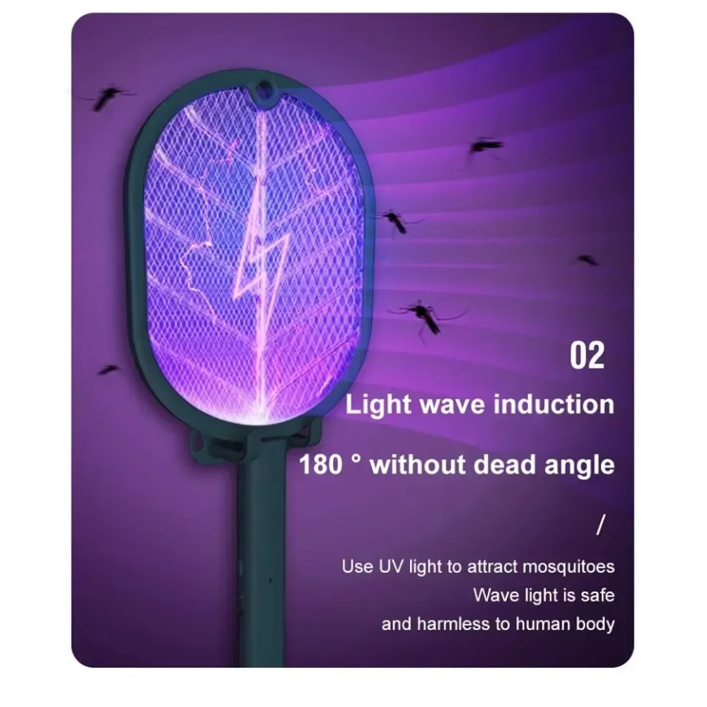USB Rechargeable Electric Mosquito Swatter Bug Zapper Racket