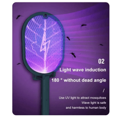 usb rechargeable electric mosquito swatter bug zapper racket