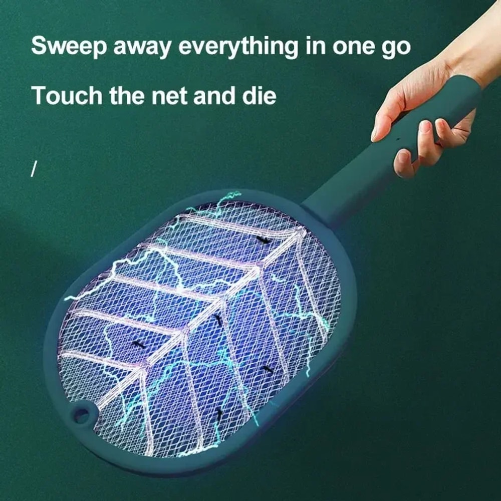 USB Rechargeable Electric Mosquito Swatter Bug Zapper Racket