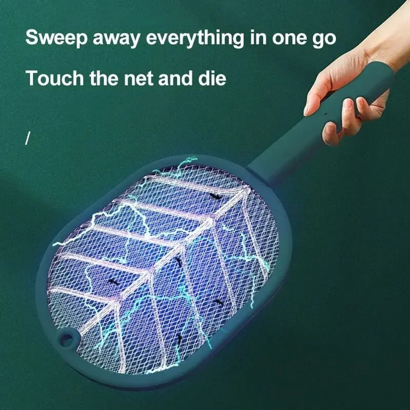 USB Rechargeable Electric Mosquito Swatter Bug Zapper Racket