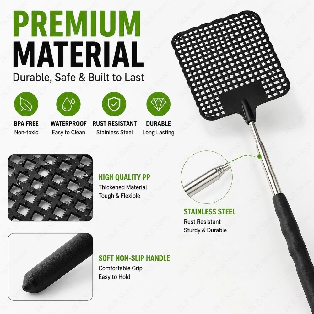 Retractable Fly Swatter With Non Slip Grip For Outdoor Fly Control 3