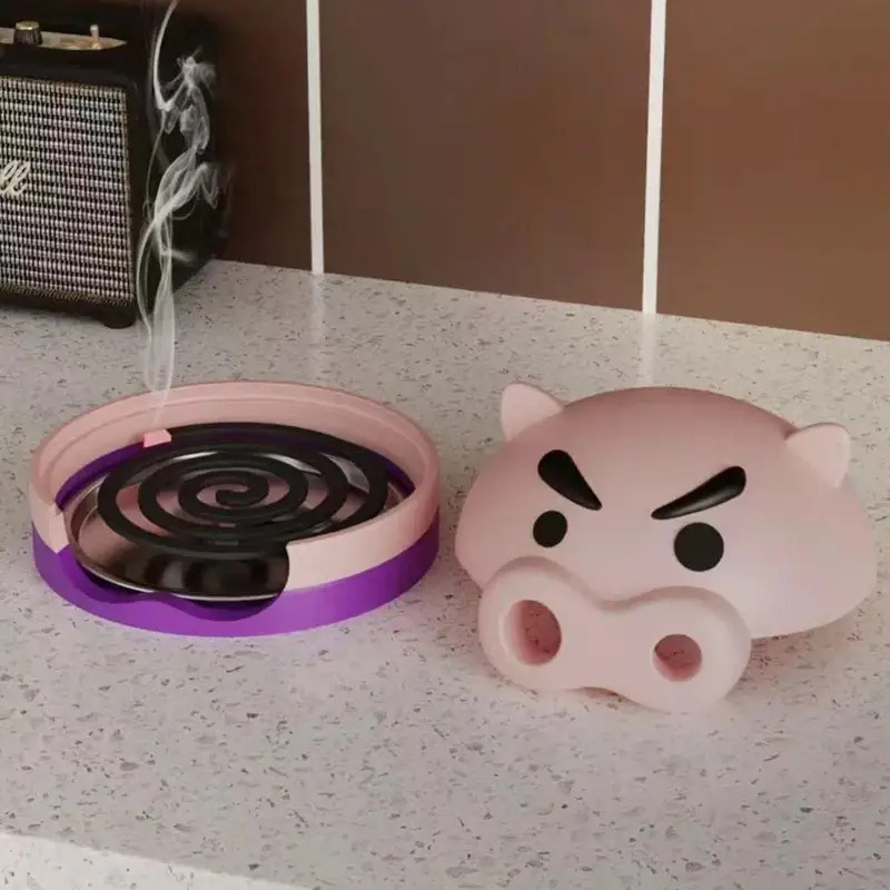 Cute Pig Mosquito Coil Holder Tray and Incense Burner for Home Patio Decor