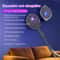 Rotating Head Bug Zapper Racket and Electric Fly Swatter