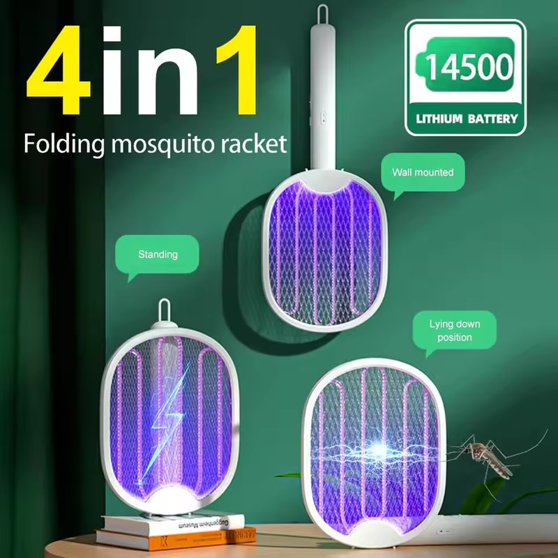Portable USB Rechargeable Mosquito Swatter & Foldable Electric Bug Zapper